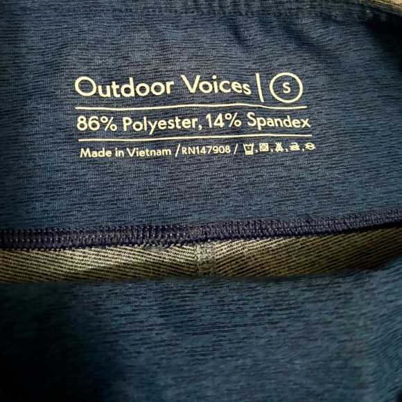 OUTDOOR VOICES Blue Two-Tone 7/8 Colorblock Leggings - Picture 3 of 6